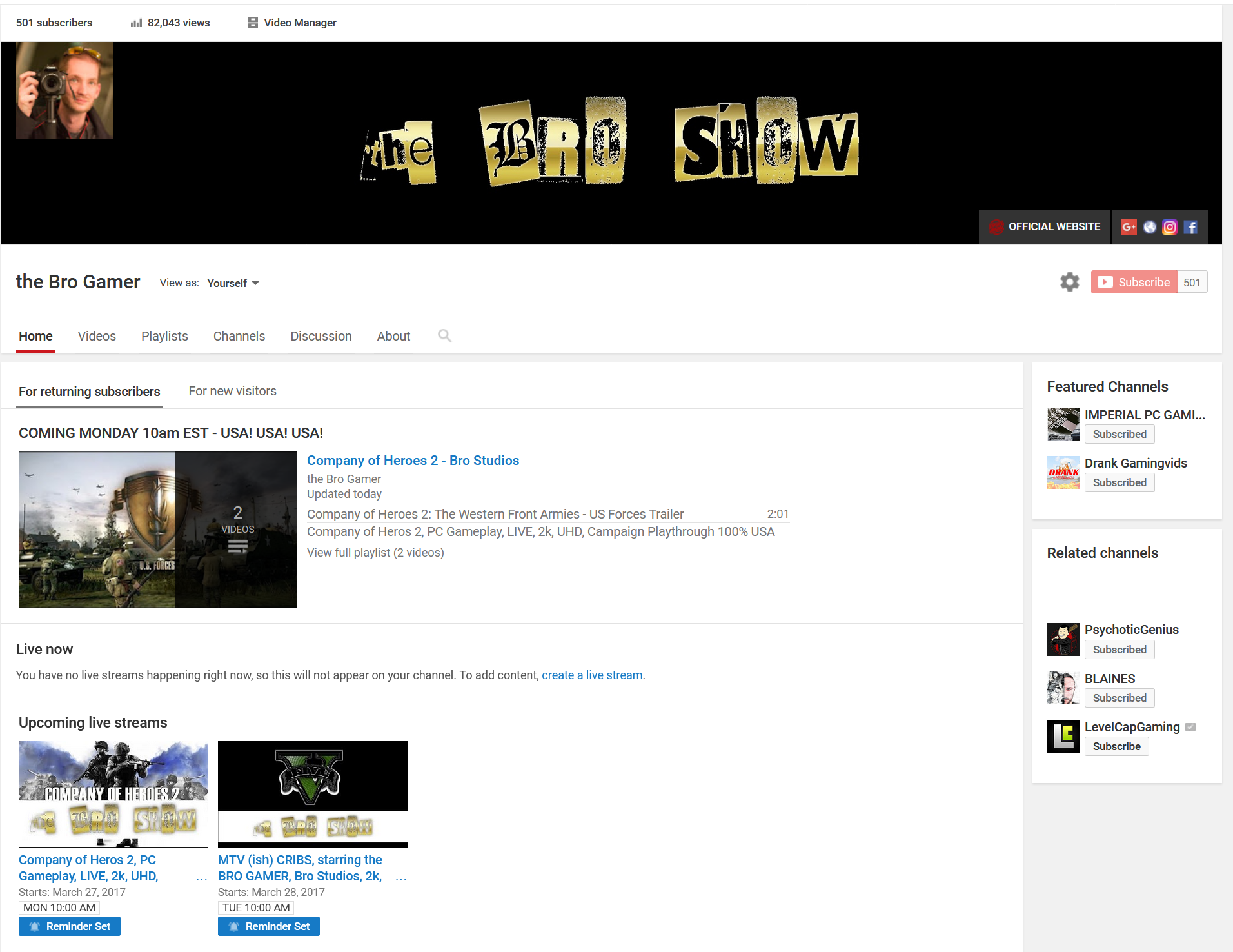 501 subs 82000 views